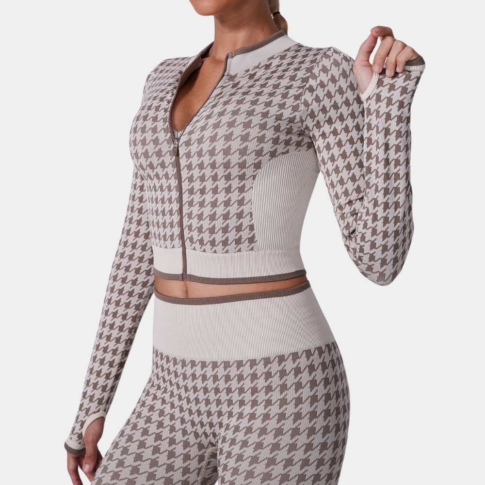 LINORA - Stylishes gemustertes Activewear-Set für Damen