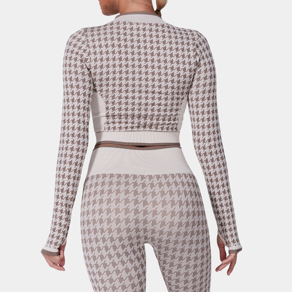 LINORA - Stylishes gemustertes Activewear-Set für Damen
