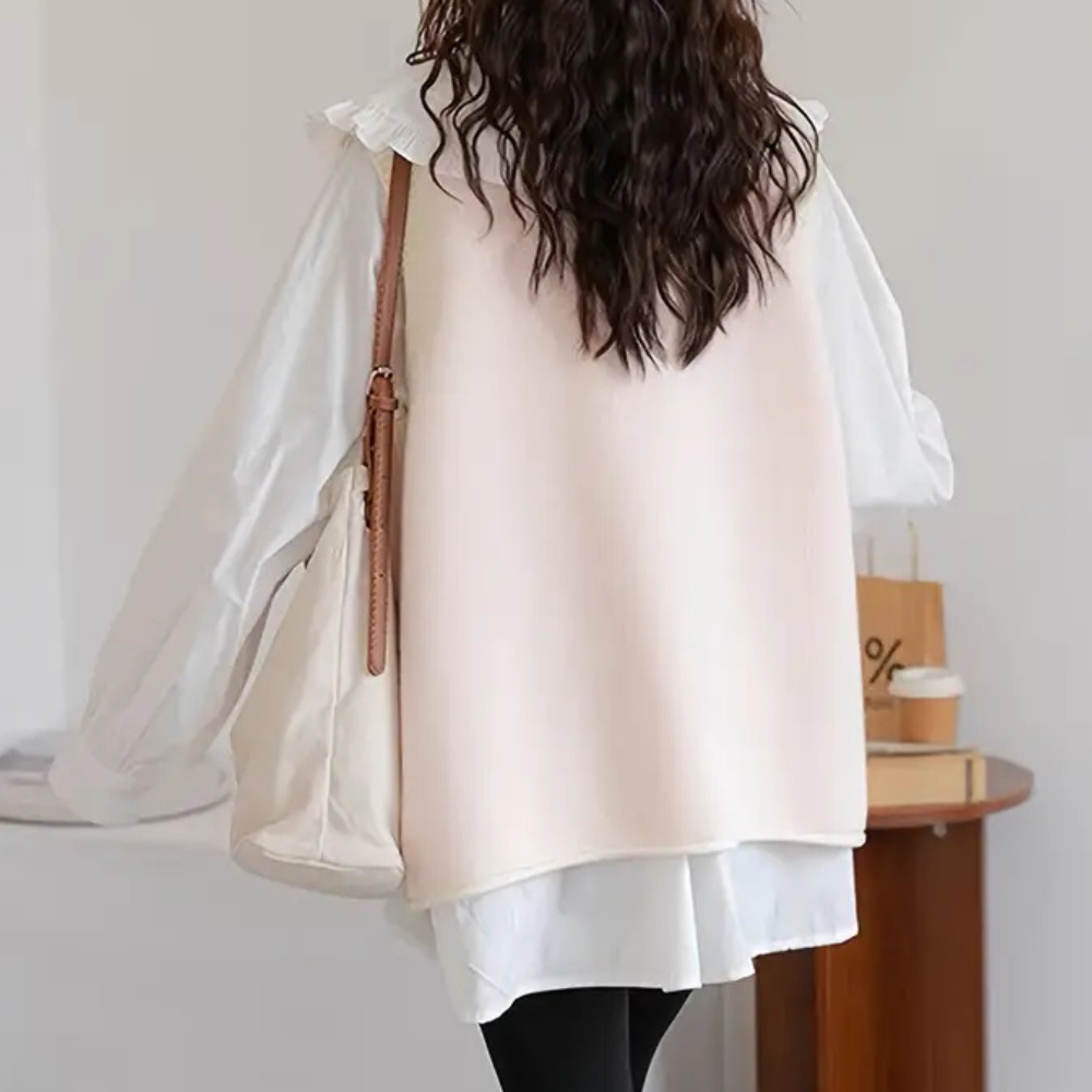 LEANI - Lässige Ärmellose Strickjacke für Damen
