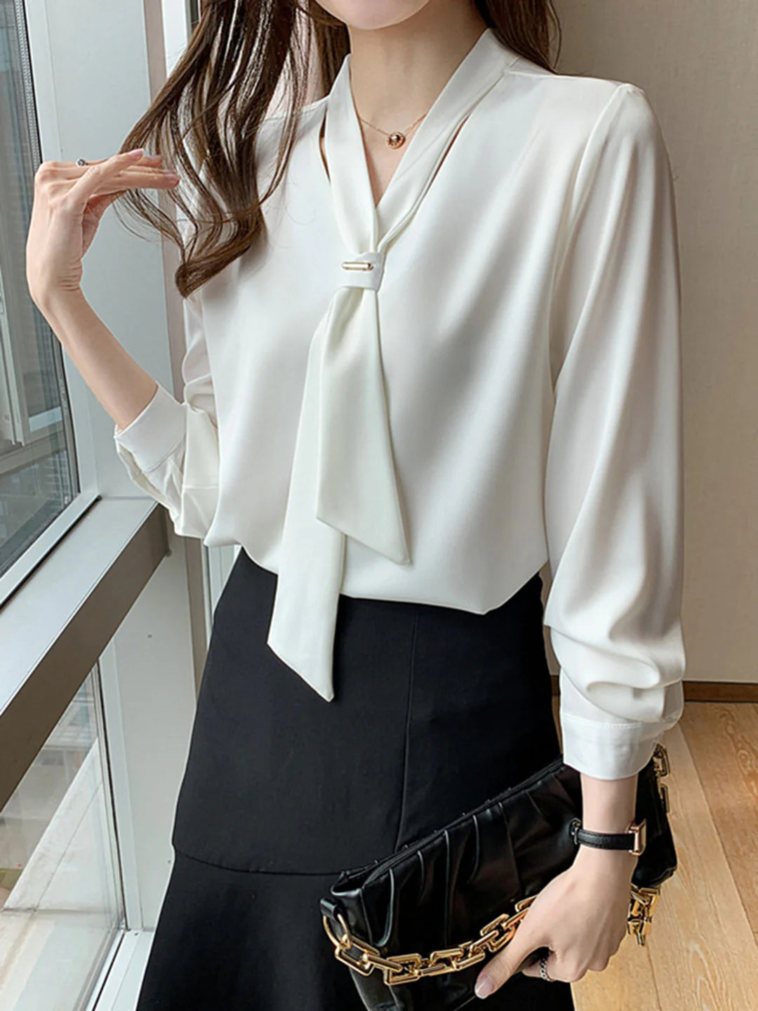 Verena - Damen Einfaches Langarmshirt