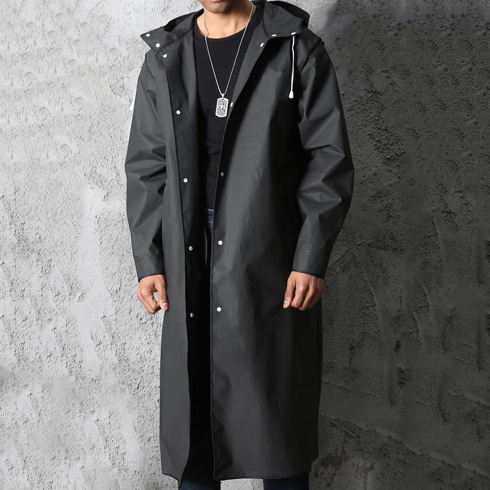 Herren Regenmantel – Oversized Fit – Wasserdicht – Kapuze mit Kordelzug – Langform