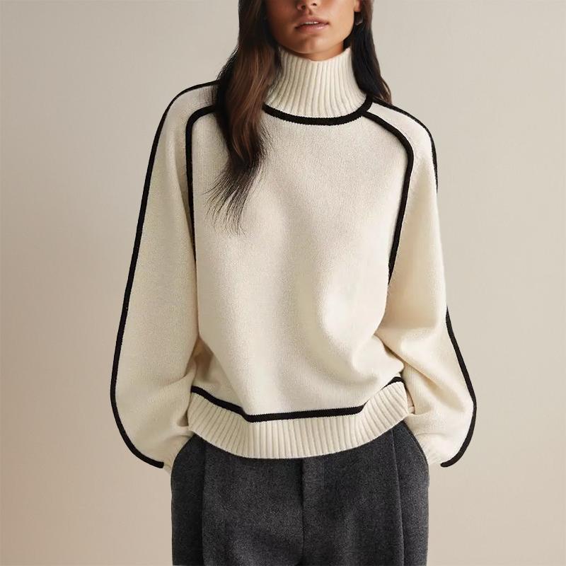 SASHA - Damen Winter-Rollkragen Pullover